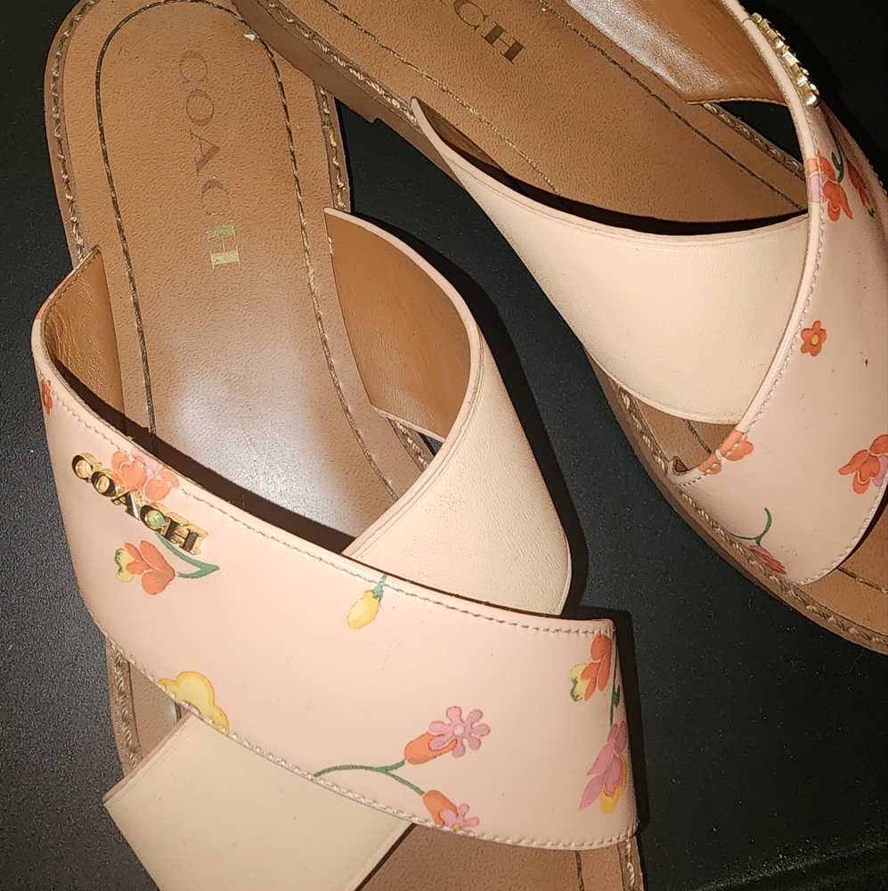 Coach Floral Sandals Size 8